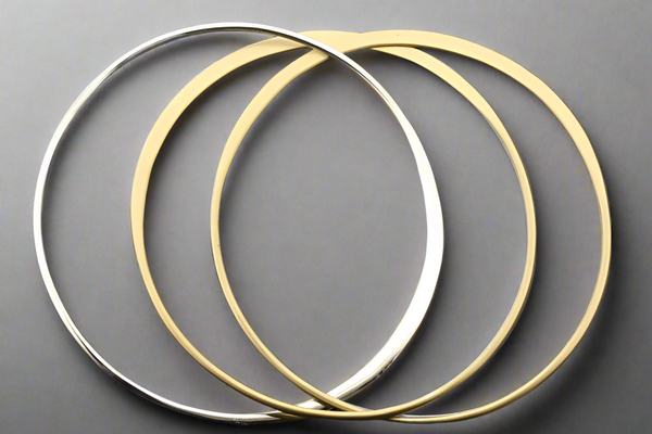 2 Brass 1 Silver Interlinked Bangle