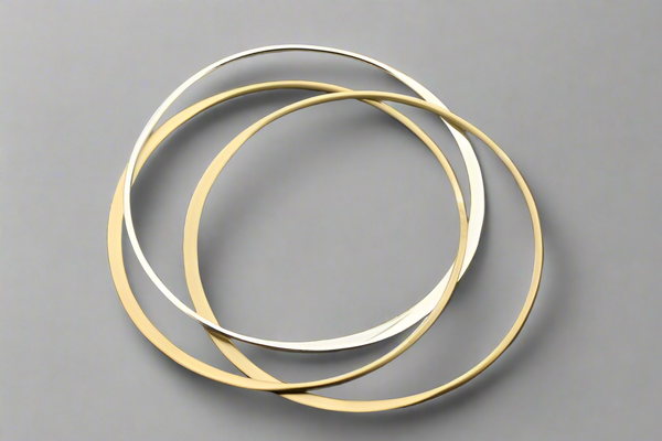 2 Brass 1 Silver Interlinked Bangle