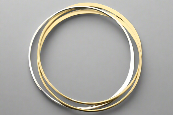 2 Brass 1 Silver Interlinked Bangle