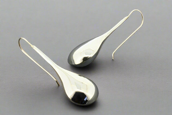 Polished la louche earring (large)- sterling silver