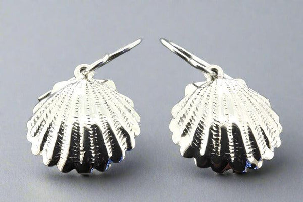 Scallop shell drop earring - sterling silver - Makers & Providers