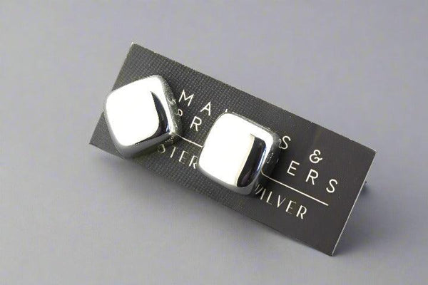 squared stud - sterling silver - Makers & Providers