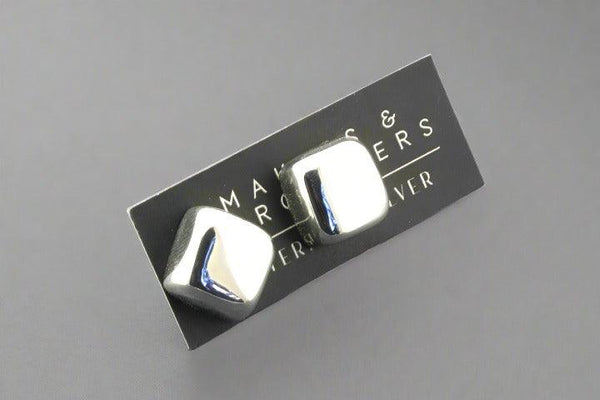 squared stud - sterling silver - Makers & Providers