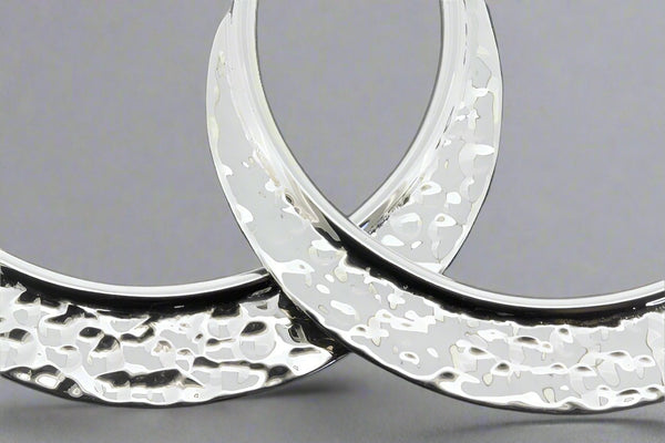 Large hoop - hammered sterling silver