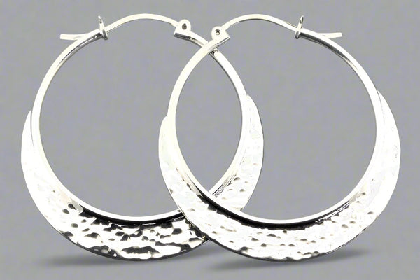 Large hoop - hammered sterling silver