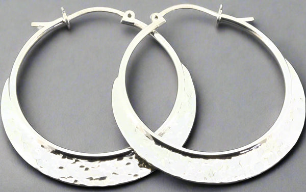 Large hoop - hammered sterling silver