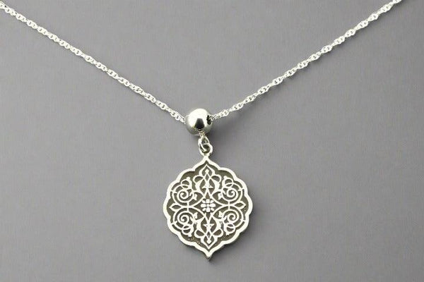 Intricate mandala shield pendant necklace - sterling silver - Makers & Providers