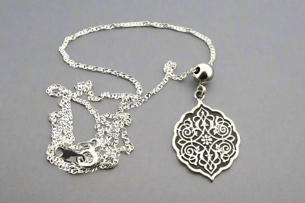 Intricate mandala shield pendant necklace - sterling silver - Makers & Providers