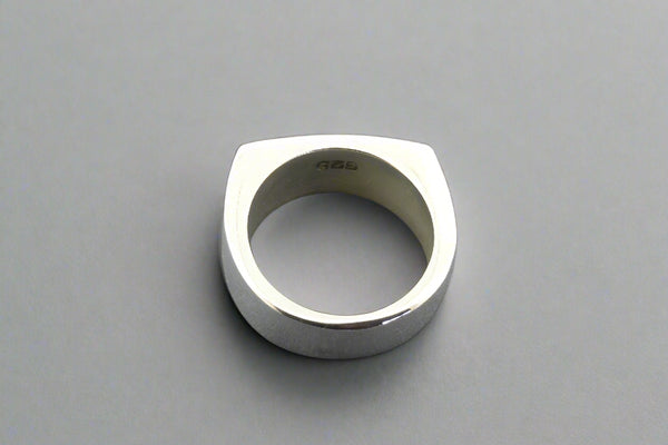 Wide & clean signet ring  - sterling silver