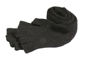 Alpaca Hand Knitted Long fingerless gloves - black - Makers & Providers