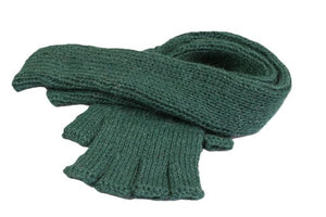 Hand Knitted Alpaca Long Fingerless Gloves - emerald - Makers & Providers