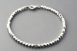 Faceted bead stacked bracelet - sterling silver - Makers & Providers