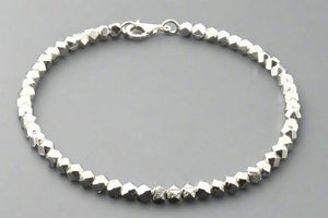 Faceted bead stacked bracelet - sterling silver - Makers & Providers