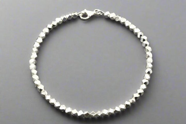 Faceted bead stacked bracelet - sterling silver - Makers & Providers