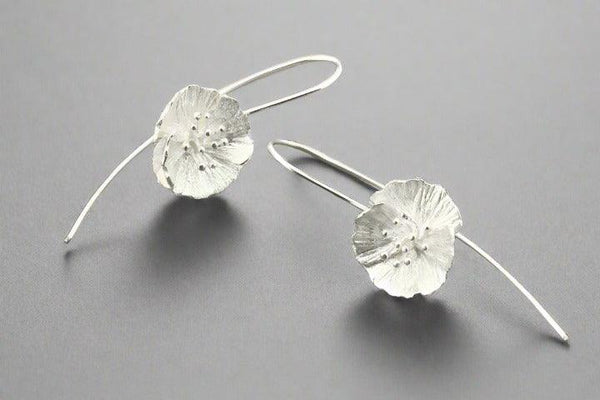 Silver blossom drop earring - sterling silver - Makers & Providers