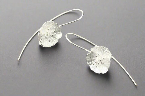 Silver blossom drop earring - sterling silver - Makers & Providers