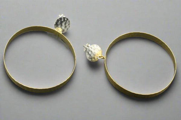 Asynjur hoop stud - silver & gold - Makers & Providers