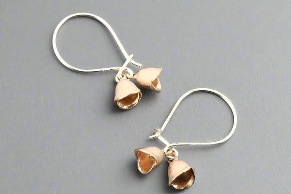 2 bell earring - rose gold & silver - Makers & Providers