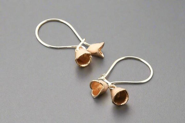 2 bell earring - rose gold & silver - Makers & Providers