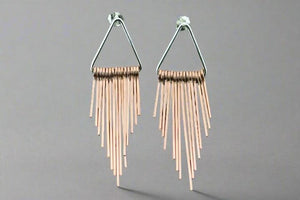 Dita tassel earring stud - rose gold & silver - Makers & Providers