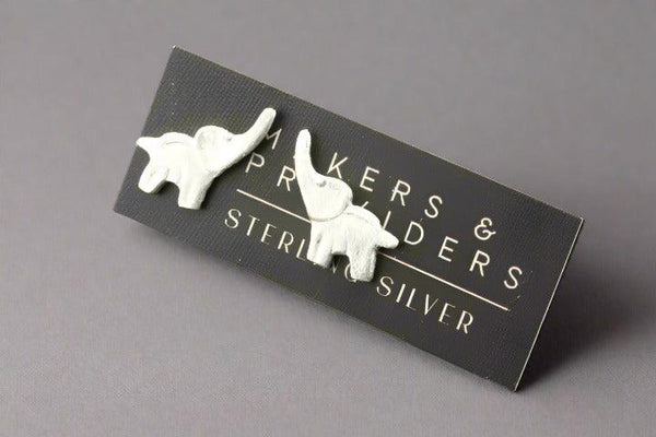 Lucky elephant stud - silver - Makers & Providers