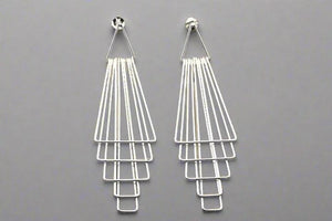 Mahnattan deco drop earring stud - sliver - Makers & Providers