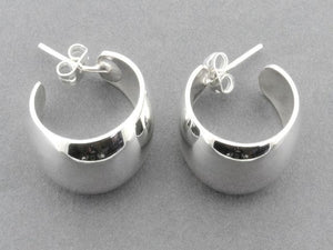 convex hoop stud - sterling silver - Makers & Providers