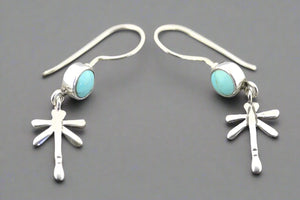 Dragonfly silver earring with turquoise - Makers & Providers