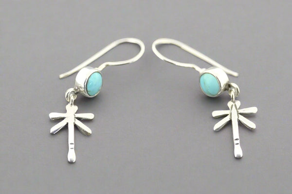 Dragonfly silver earring with turquoise - Makers & Providers