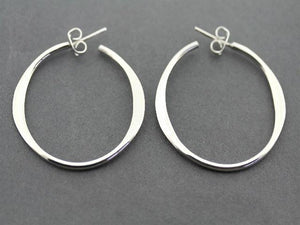 flattened hoop stud - sterling silver - Makers & Providers