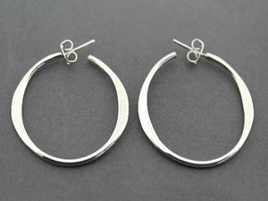 flattened hoop stud - sterling silver - Makers & Providers