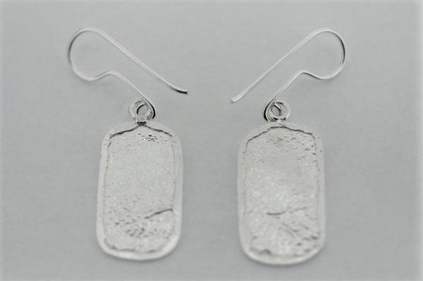 textured framed rec earring - sterling silver - Makers & Providers