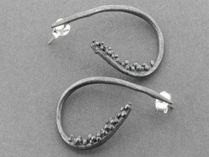 beaded teardrop earring - oxidized silver - Makers & Providers