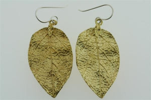 leaf earring - brass - Makers & Providers