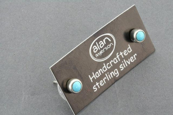 small silver & turquoise stud - 4mm - Makers & Providers