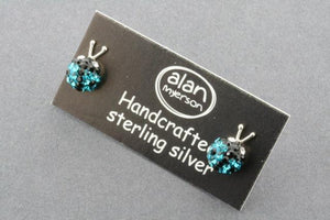 Crystal ladybird stud - turquoise - Makers & Providers