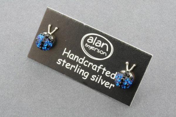 Crystal ladybird stud - blue - Makers & Providers