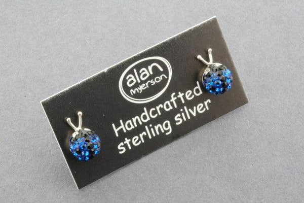 Crystal ladybird stud - blue - Makers & Providers