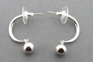 ball on curve stud - sterling silver - Makers & Providers