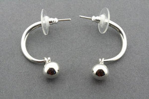 ball on curve stud - sterling silver - Makers & Providers