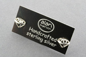 diamond frame stud - sterling silver - Makers & Providers