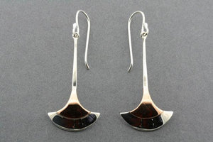 copper & silver long shield drop earring - Makers & Providers