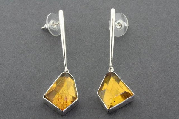 faceted amber drop stud - Makers & Providers