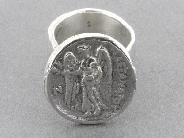 Angel coin ring - sterling silver - Makers & Providers