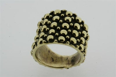 small & large beaded ring - brass - Makers & Providers