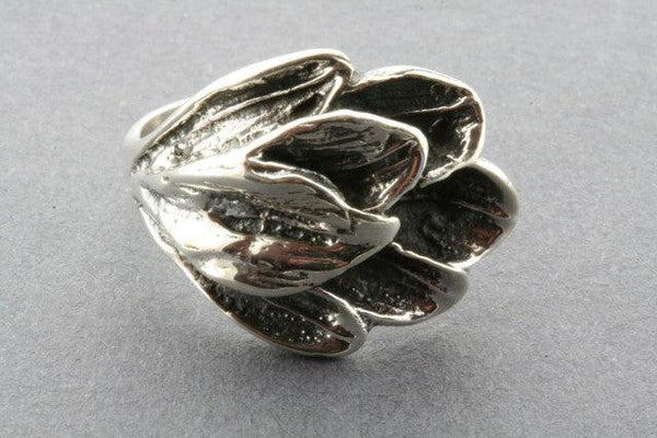 Oxidized feather ring - sterling silver - Makers & Providers