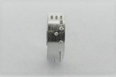 silver braille ring spelling peace