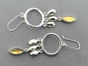 silver and amber earrings