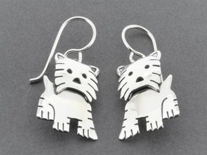 silver dog earring