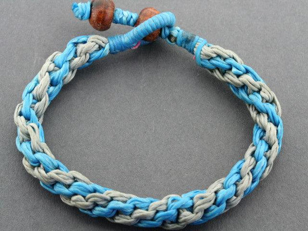 plaited rope bracelet - turquoise/grey - Makers & Providers